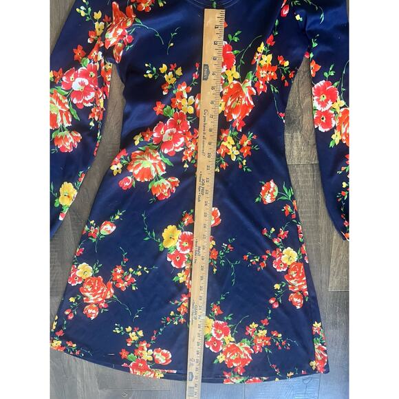 vintage floral polyester Dress - Picture 2 of 5